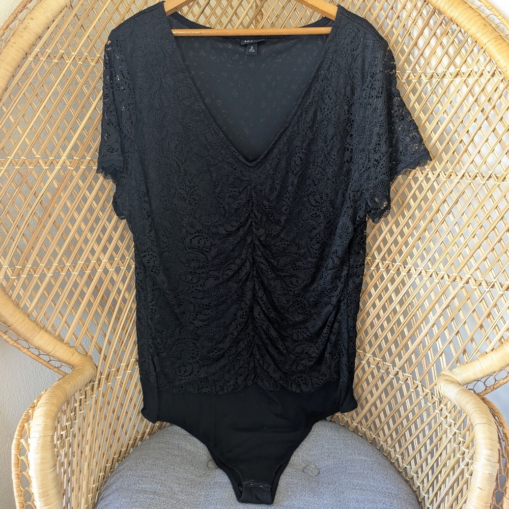 Torrid Black Lace V-Neck Bodysuit - Picture 2 of 4